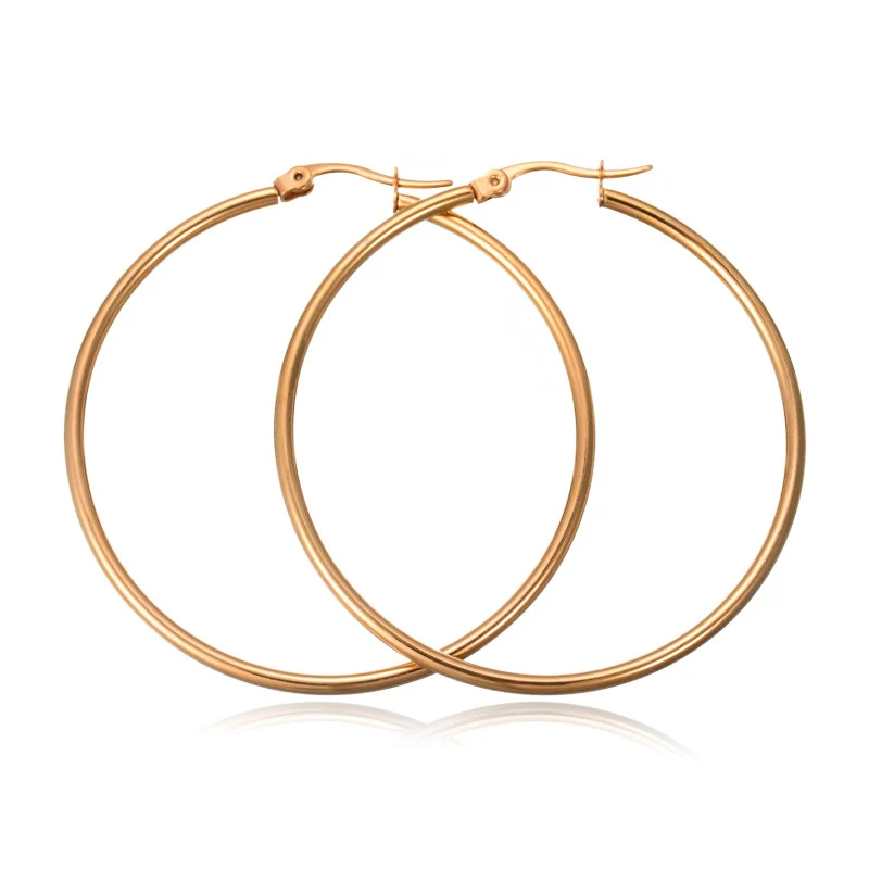 

Punk Diameter 7 Cm-2 Cm Stainless Steel Hoops Earring for Women High Quality No Faded Big Circle Ear Pendant Wholesale Jewelry