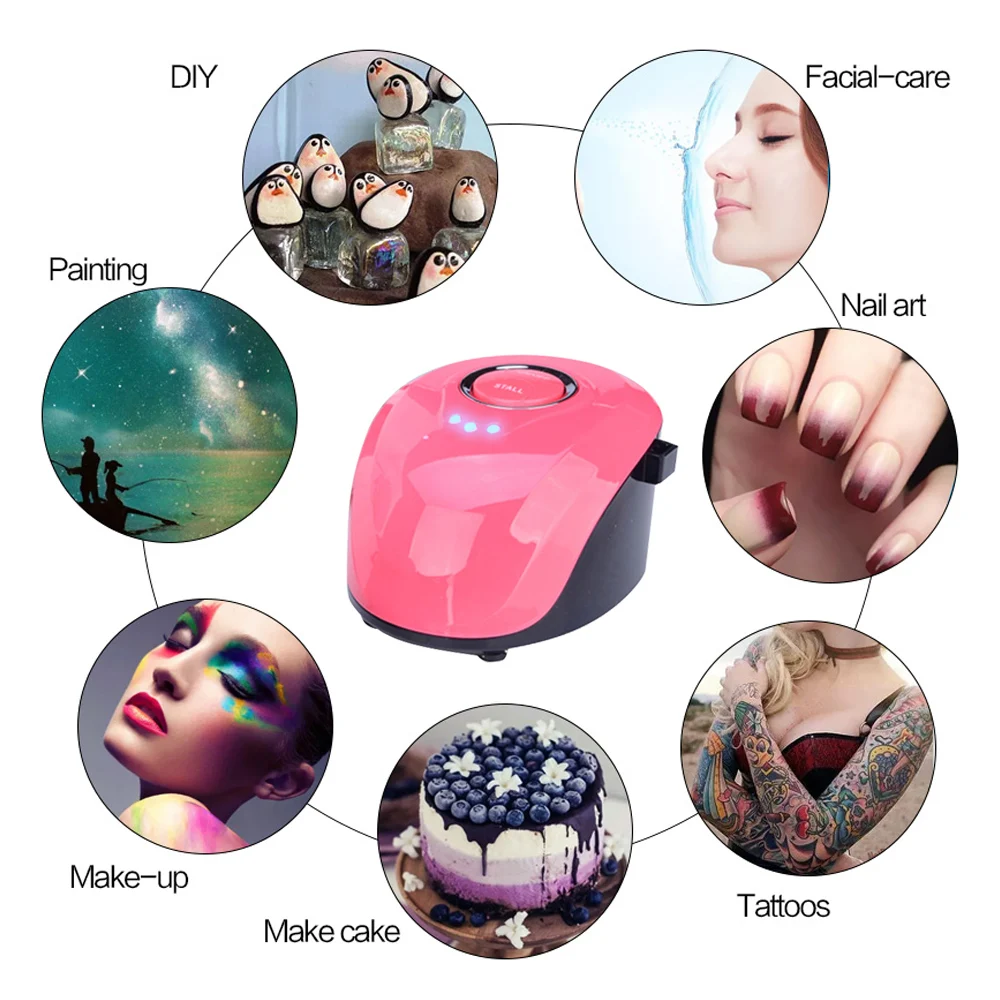 Набор аэрографа для ногтей Портативный Аэрограф с компрессором тату макияж 3