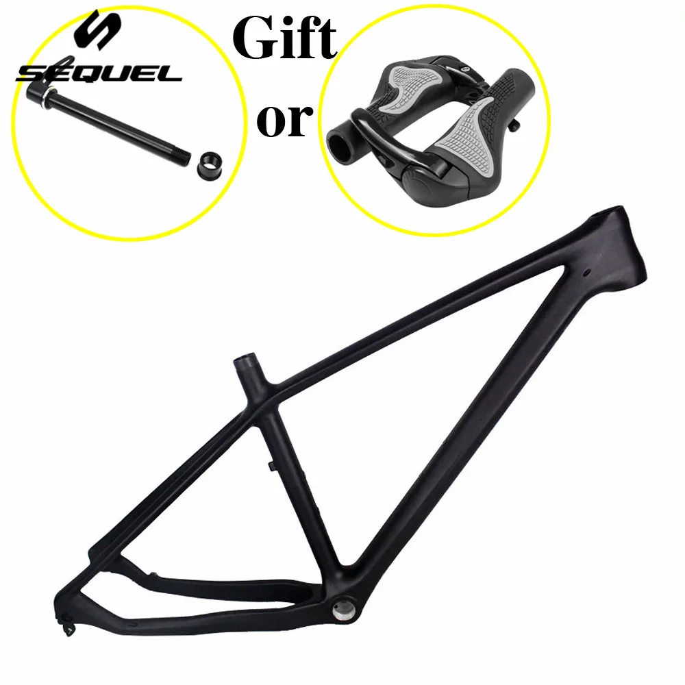 Углеродная рама для горного велосипеда 27.5er черная T800 гоночного mtb 142x12 мм и 135*9 с