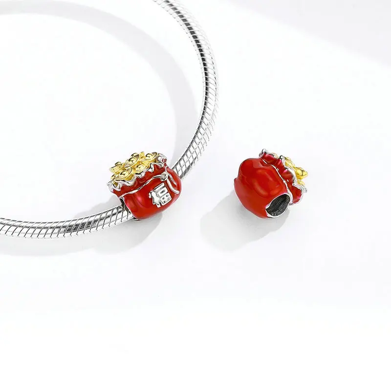 Китайский Элемент Fubao сумка серебряные бусины 925 пробы подходит оригинальный