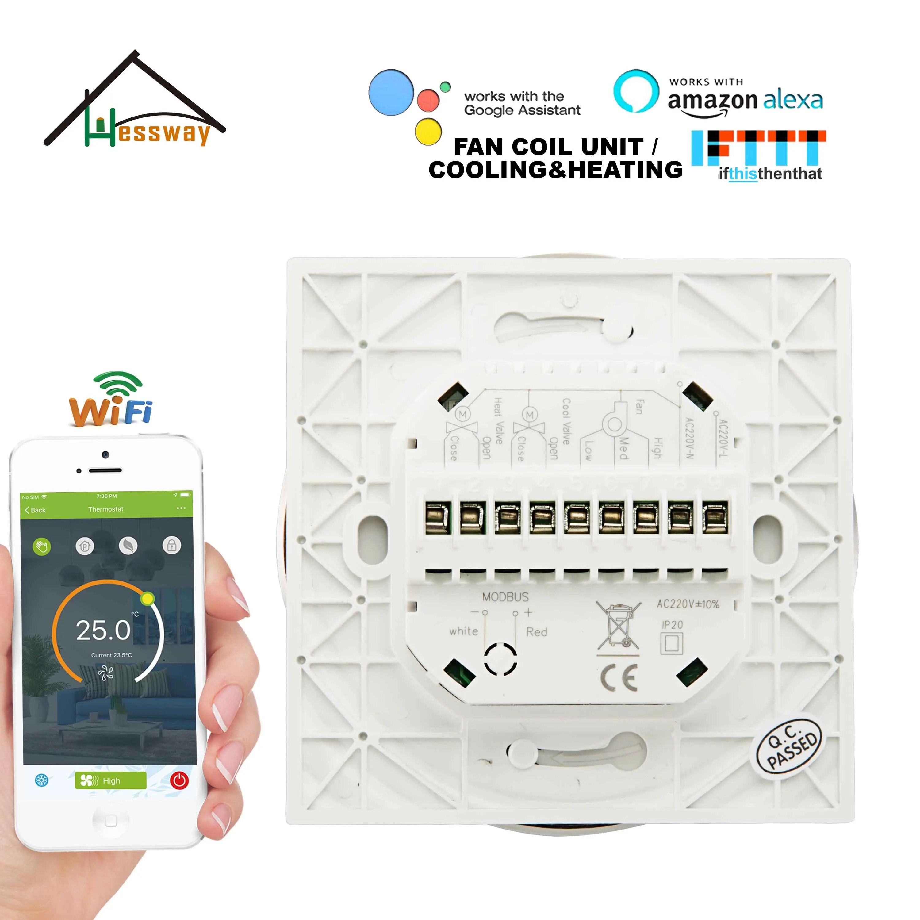 Термостат HESSWAY TUYA с Wi Fi контроллер для обогрева 2p 4 труб|Умная система управления
