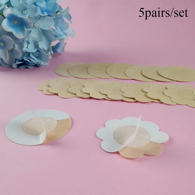 

The Chest Paste Bra Anti Emptied 10pcs/lot Flower Adhesive Nipple Covers Pads Body Breasts Stickers Disposable Milk Paste