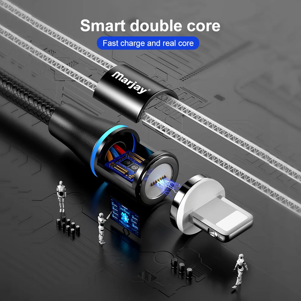 Магнитный кабель Marjay 2 м 3 А для быстрой зарядки 0 Micro USB Тип C iphone X Xs Max Samsung Xiaomi
