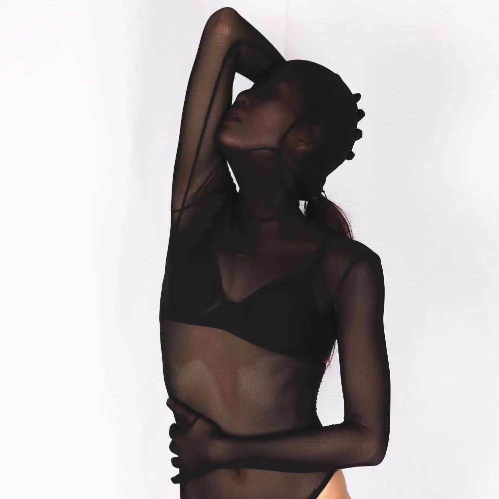 (MS010) женский сексуальный высокоэластичный лайкра Гренадин полуперспективный