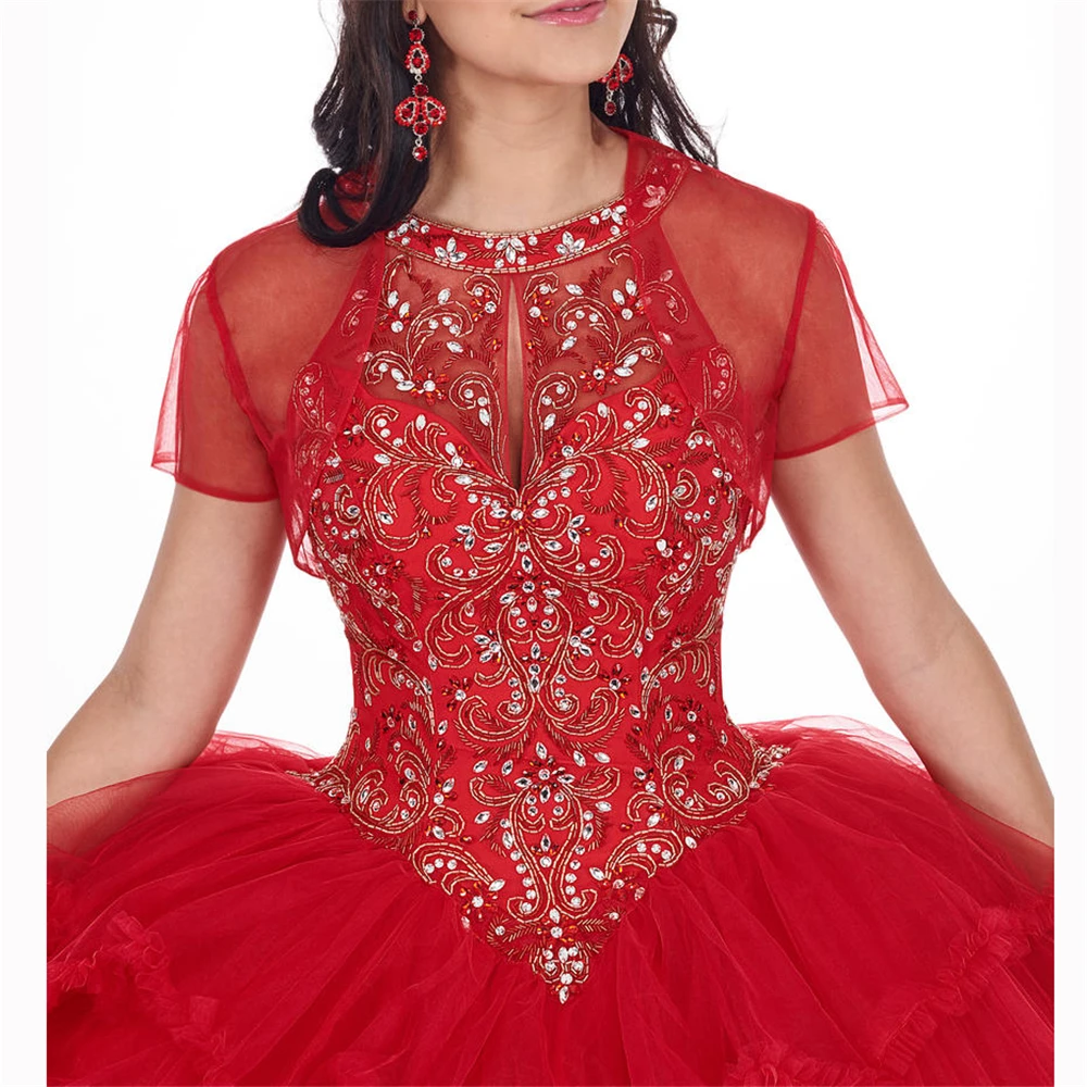 

Excellent pars quinceaeras vertidos de 15 Halter Crystals Beading Tulle See-Through vestidos de 15 anos quinceanera 2019