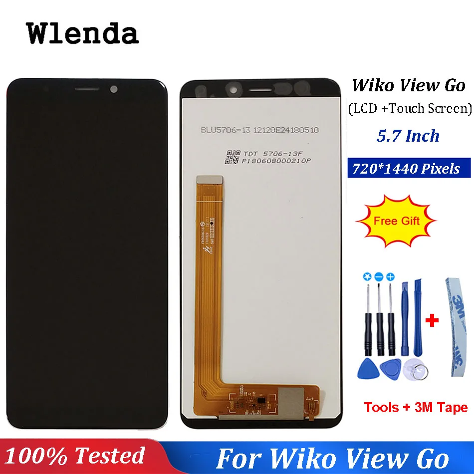 1440*720 для wiko view go ЖК дисплей + сенсорный экран 100% протестированный дигитайзер