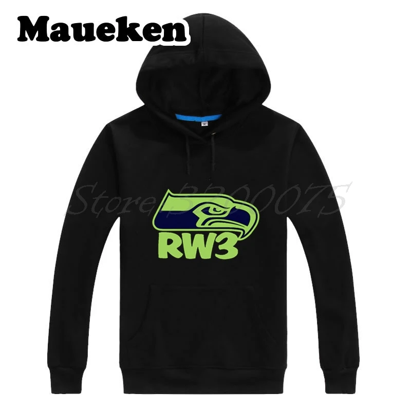 Для мужчин Russell Wilson 3 dangerruss толстовки badgerhawk кофты с капюшоном толстые осень-зима W17101608 - Цвет: 1