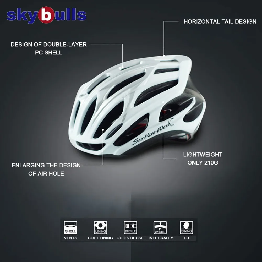 Skybulls новинка 2019 интегрированные дорожные велосипедные шлемы MTB спортивные