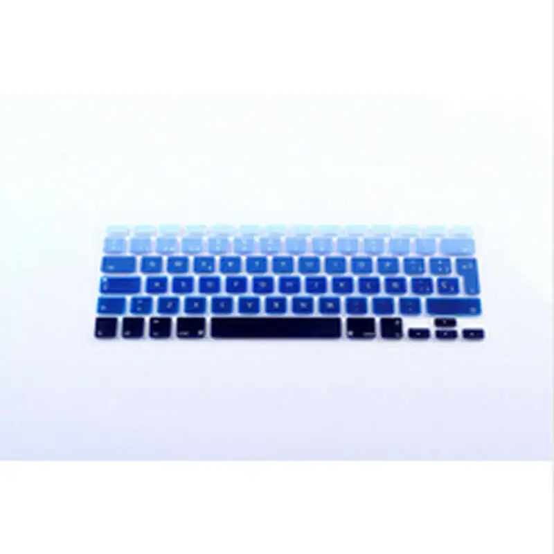 

Градиент Синий Радуга Испанский Великобритания ЕС Силиконовый KeyboardX100 защитный чехол для Apple MacBook Pro air Retina 13 "15" 17"