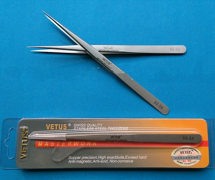 100% фирменный Антистатический пинцет для ресниц из нержавеющей стали