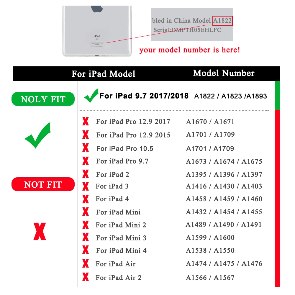 Чехол для нового iPad 9 7 дюймов 2017 2018 PU кожаный смарт чехол многофункциональный с