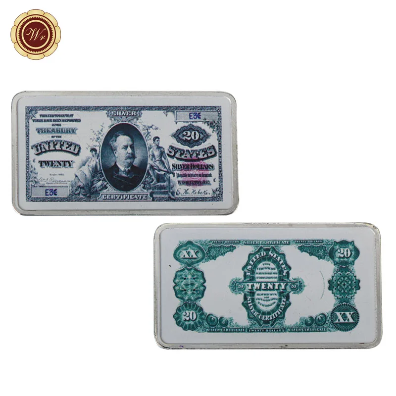 WR 8 шт серебро Bullion банкнота США год 1891 копия доллар бар монеты металлические