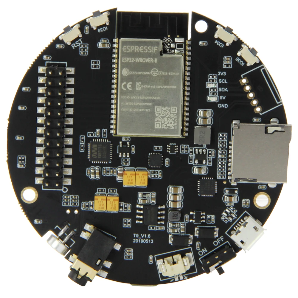 LILYGO®TTGO ESP32 WROVER TAudio V1.6 слот для SD карты Bluetooth Wi Fi модуль MPU9250 WM8978 12 бит WS2812B|module|module