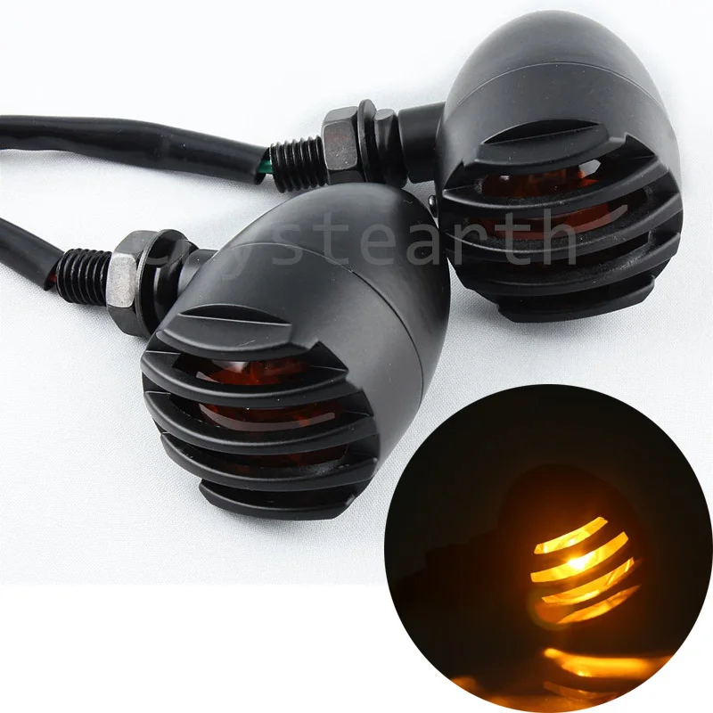 

4Pcs 12V Metal Bullet Amber Bulb Light Motorcycle Turn Signal Indicator Lamp For Harley Cafe Racer Suzuki Kawasaki Yamaha Honda