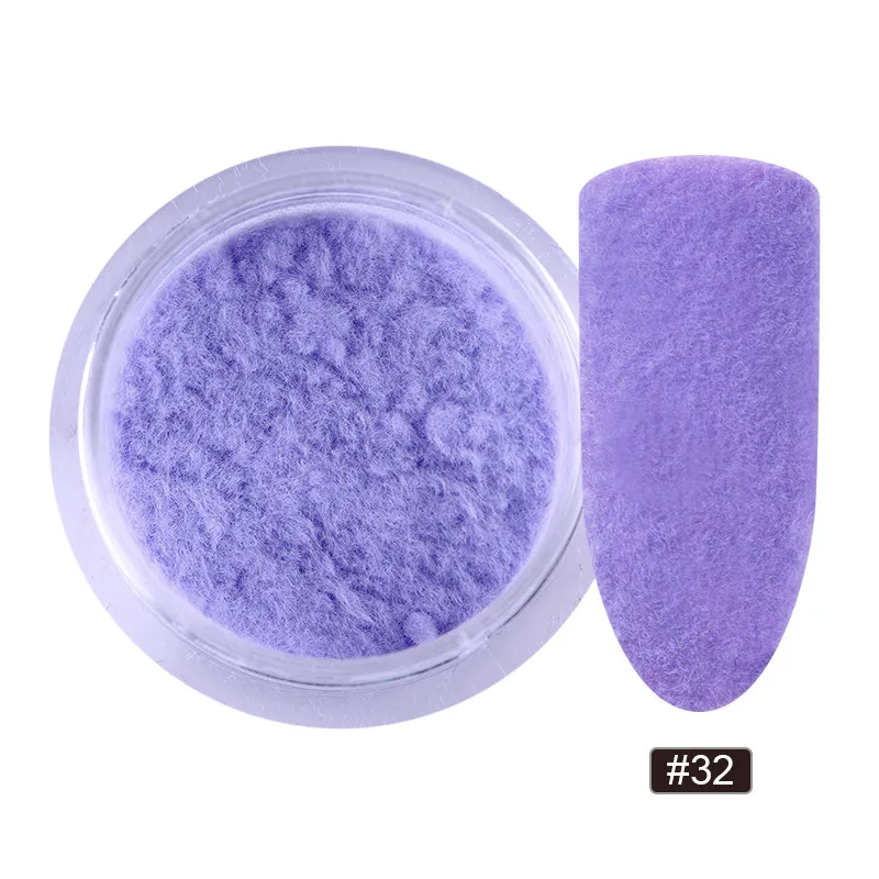 color-32 BORN PRETTY 1 коробка Рождественский блеск для ногтей яркий цвет пушистый Флокирование бархатная пудра для ногтей цветной ногтей пыль цветной Маникюр Инструмент - Цвет: color-32