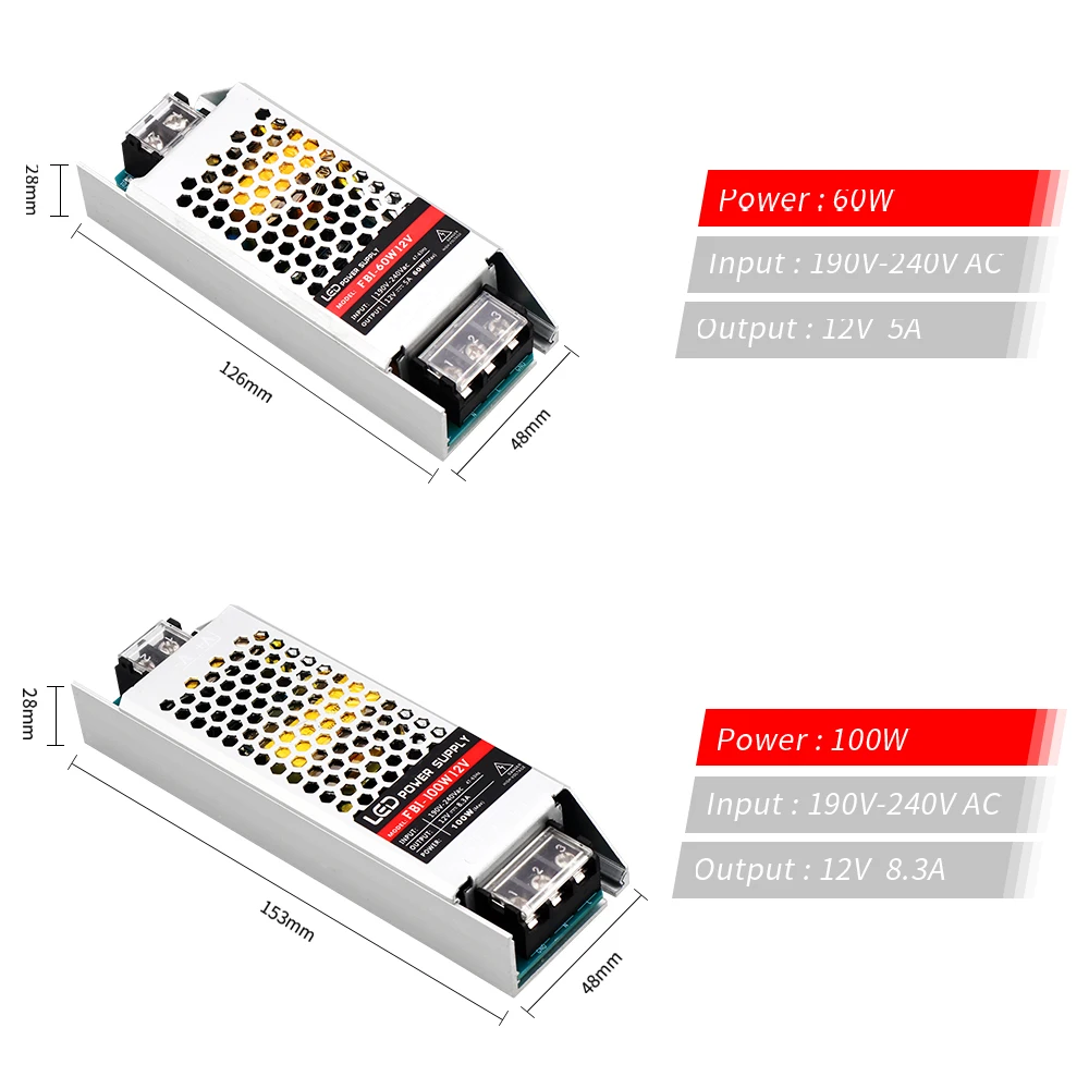 Ультратонкий источник питания для светодиодных лент 12 В 190 240 светодиодный перем.