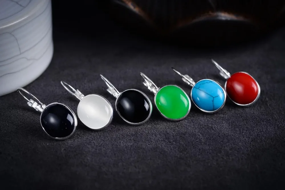 6 choix Femmes vrable Argent Naturel Pierre Marcassite Boucles D'oreilles | Украшения и аксессуары