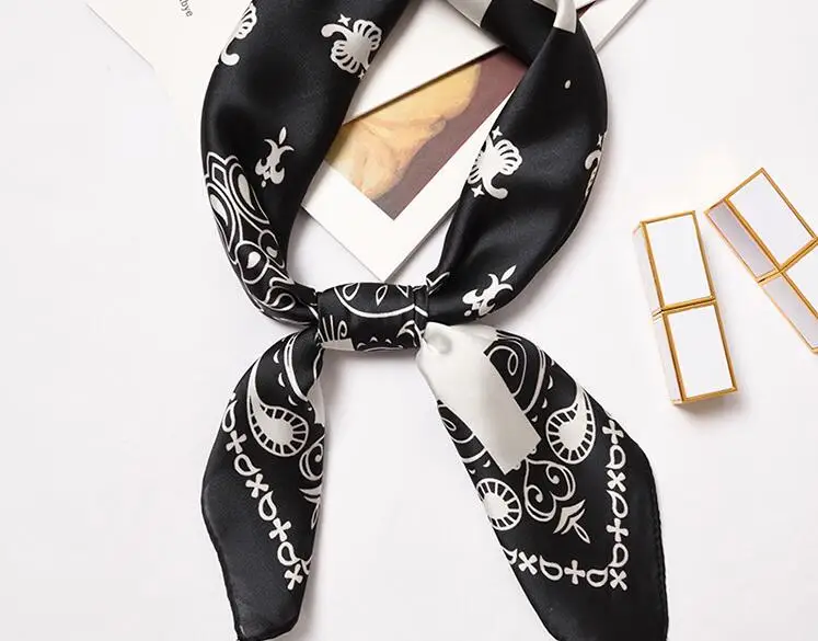 

Yishine 60*60 CM Women Multifunction Polyester Silk Scarf Beautiful Pattern Prints Satin Small Square Wraps Scarves Shawl