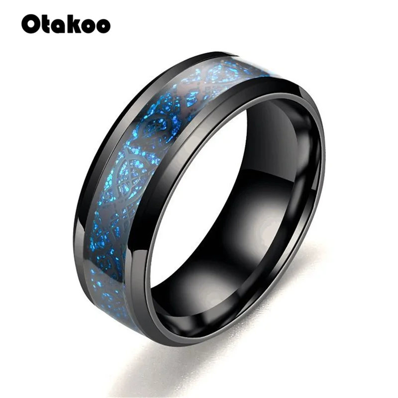 Мужское Винтажное кольцо Otakoo Золотое с драконом и из нержавеющей стали 316L для