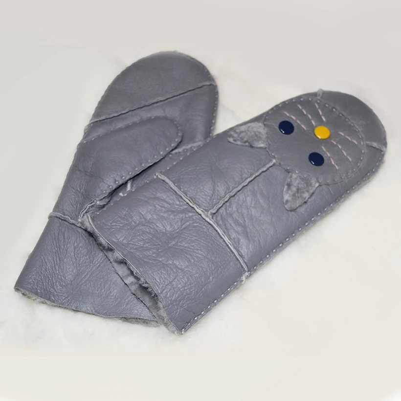 Женские зимние милые перчатки из натуральной кожи с натуральным мехом|gloves warm|cute