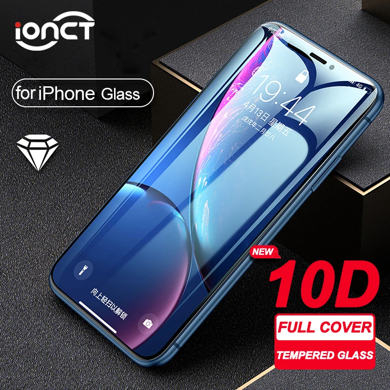 IONCT 10D закаленное защитное стекло для айфон 6 7 8 6s Plus защита полное покрытие на iPhone X