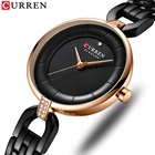 Часы Curren женские наручные из нержавеющей стали, роскошные брендовые черные с коробкой, 2021