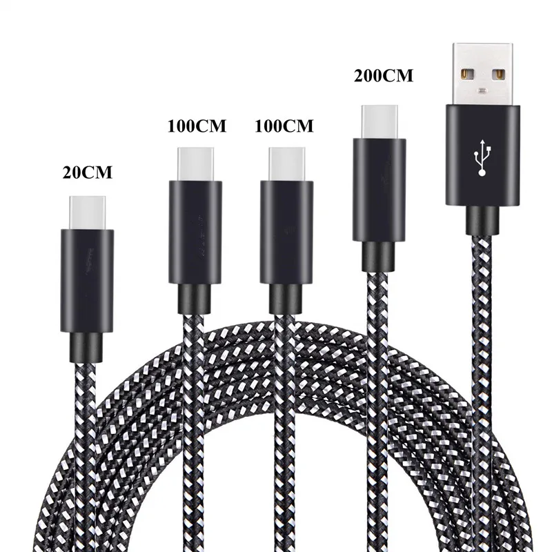 USB Type C нейлоновый плетеный шнур для быстрой зарядки Samsung Galaxy S9 S8 Note 9 8 A3 A5 A7 2017 Huawei P20