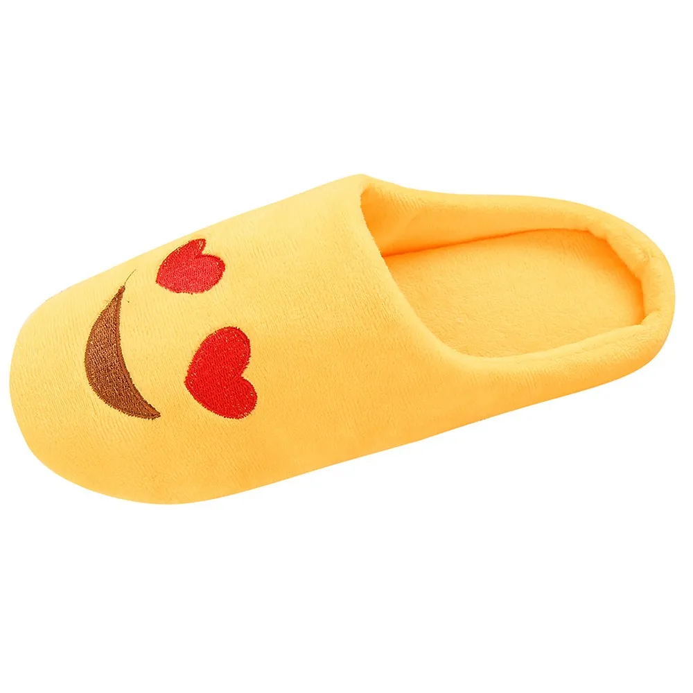 Yellow Женские тапочки; женские и мужские теплые тапочки; домашняя Нескользящая зимняя обувь; простая уличная обувь; Повседневные тапочки на плоской подошве - Цвет: Yellow