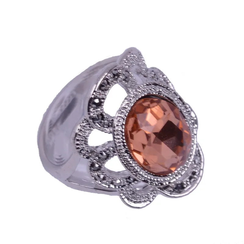 Casdinyna Роскошное винтажное стеклянное кольцо цвета шампанского модные ювелирные