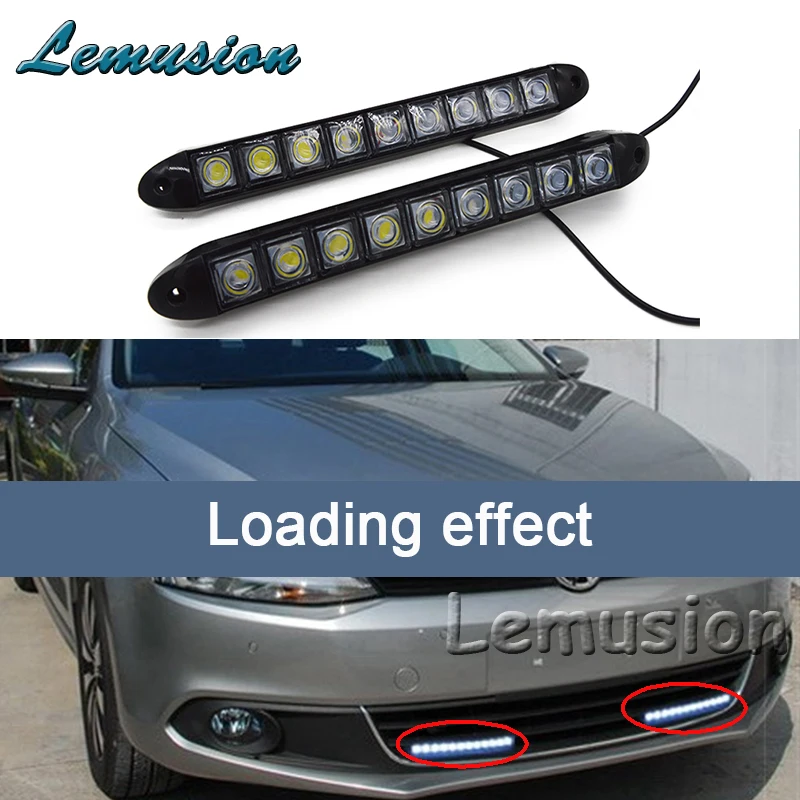 1 пара светодиодный автомобильный дневный ходовой светильник DRL 12 в 9 для Volkswagen VW