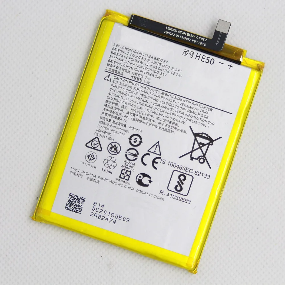 

5pcs/lot NEW Battery For Motorola Moto E4 Plus XT1773 XT1775 5000mAh HE50 Mobile Phone Internal Replacement Battery