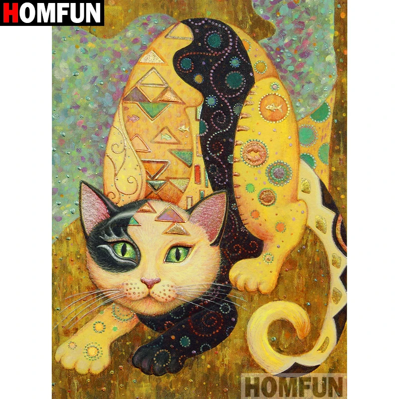 

HOMFUN Full Square/Round Drill 5D DIY Diamond Painting "Cartoon cat" Embroidery Cross Stitch 3D Home Decor A10848