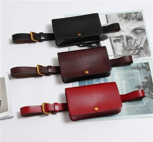 Классическая поясная мини-сумка из натуральной кожи для женщин, забавный корейский уличный поясной ремень с пряжкой и сумочкой для телефона, летняя сумка из воловьей кожи