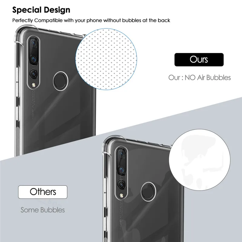 Qosea чехол для huawei Y6 Y7 2019 ультратонкий прозрачный тонкий силиконовый мягкий бант