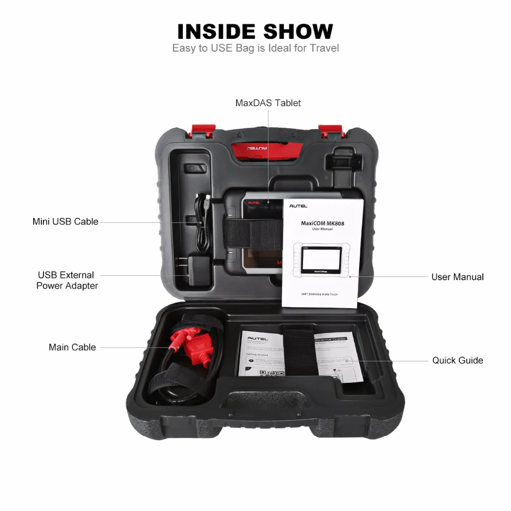 Autel MaxiCOM MK808 OBD2 сканер OBDII диагностический инструмент автомобильный считыватель