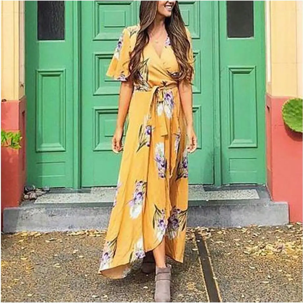 Женское платье феи с короткими рукавами и цветочным принтом для беременных