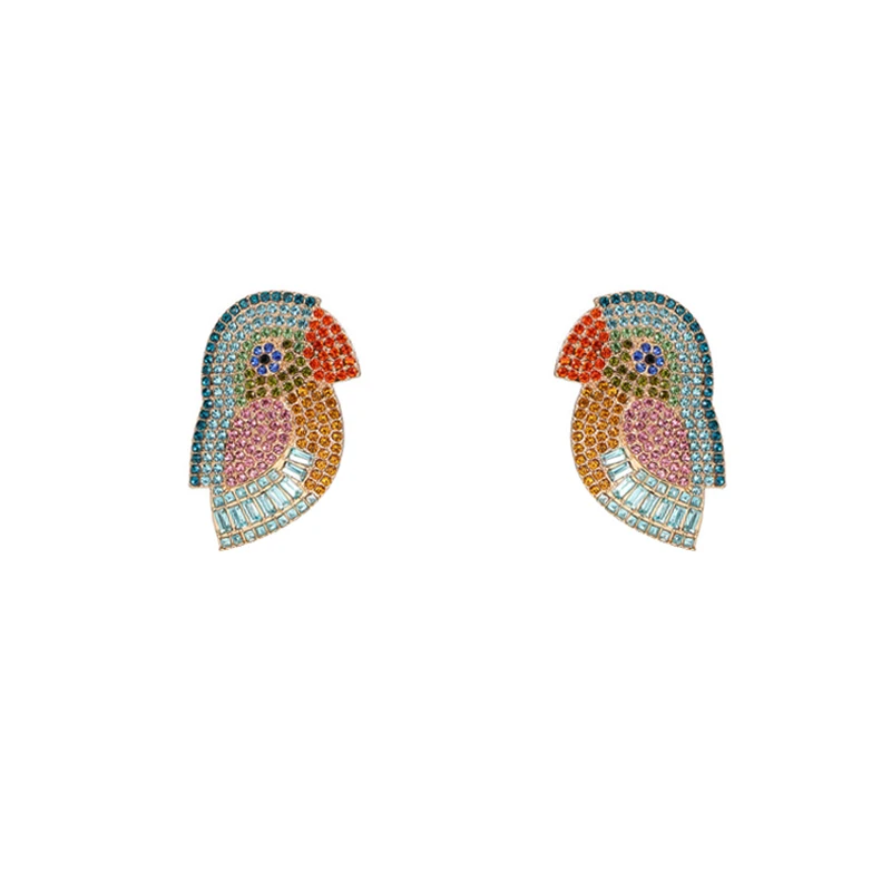 E1209 Bird Stud Sehuoran бусины птицы бахрома Висячие серьги для женщин Свадебные ювелирные изделия Красочные Кристалл животное кулон бохо серьги-подвески подарки - Окраска металла: E1209 Bird Stud