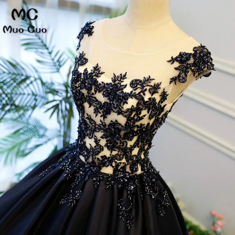 2018 бальное платье черное пышное атласное с кружевом Vestido De Quinceanera элегантное 15 лет