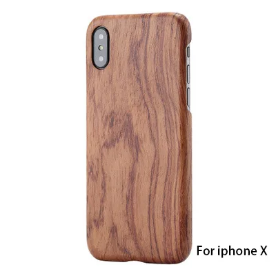 Натуральный Деревянный чехол для телефона для iphone X для iphone 8 Plus для iphone 8 чехол бамбуковый/орех/палисандр/Черное ледяное дерево/абрикос - Цвет: Rosewood For X