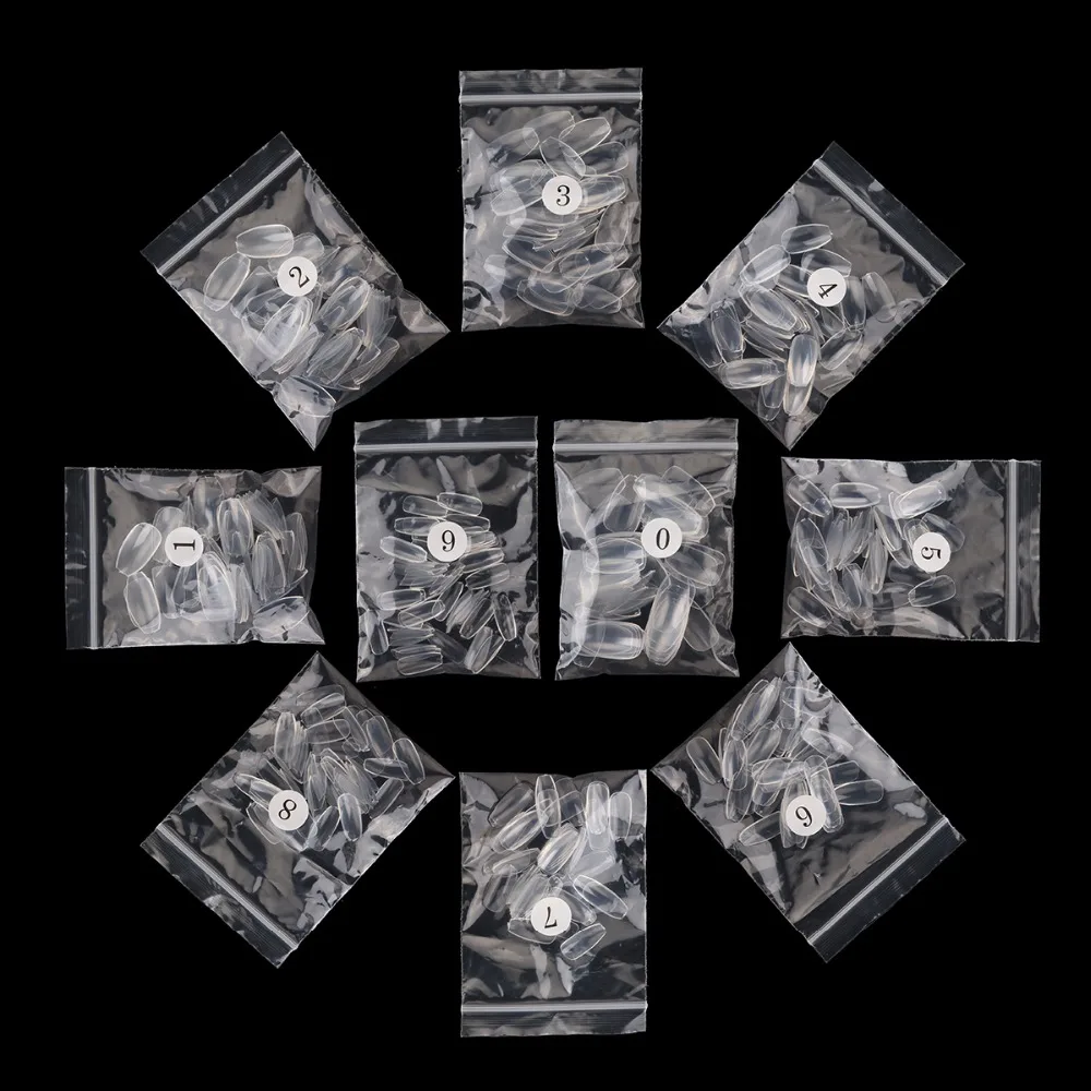 Оптовая продажа 100 мешков короткие ногти балерины накладные с прозрачным