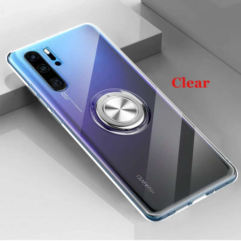 Clear 1 шт. для huawei P30 Pro P30 Lite P30 вращающийся магнитный автомобильный держатель противоударный Прозрачный чехол для huawei P20 Pro P20 Lite Nova 3E - Цвет: Clear