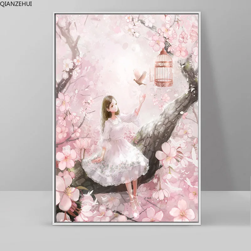 QIANZEHUI &quotсделай сам&quot для девочки с рисунком из мультфильма на Бриллиантовая
