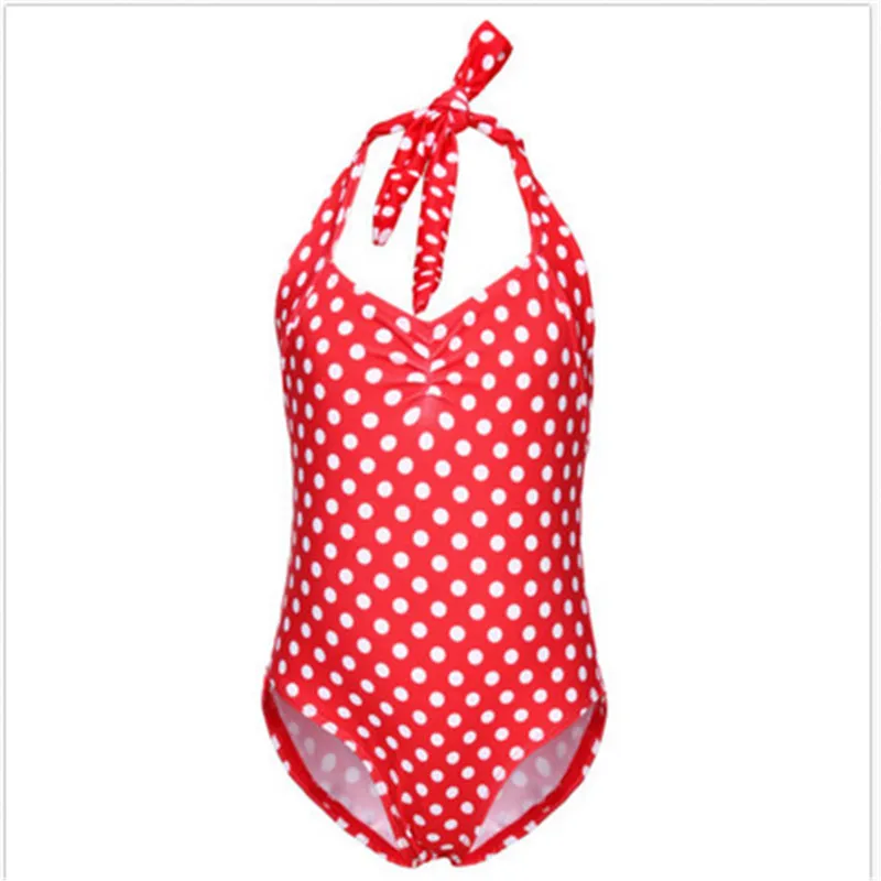 Цельный купальный костюм для девочек детское бикини танкини купальник в горошек