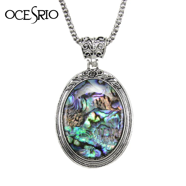 OCESRIO новый модный большой кулон ожерелье в виде ракушки богемное индийские