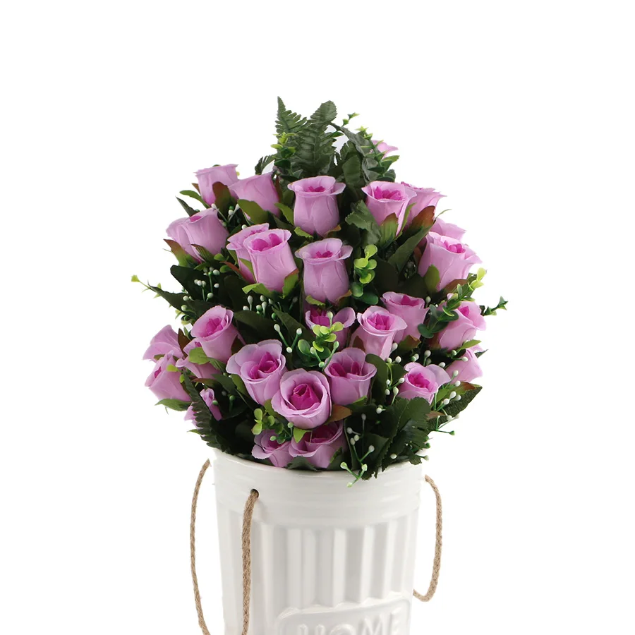 Искусственный шелк розы и Гипсофилы Blossom наполнители смешанный куст для дома