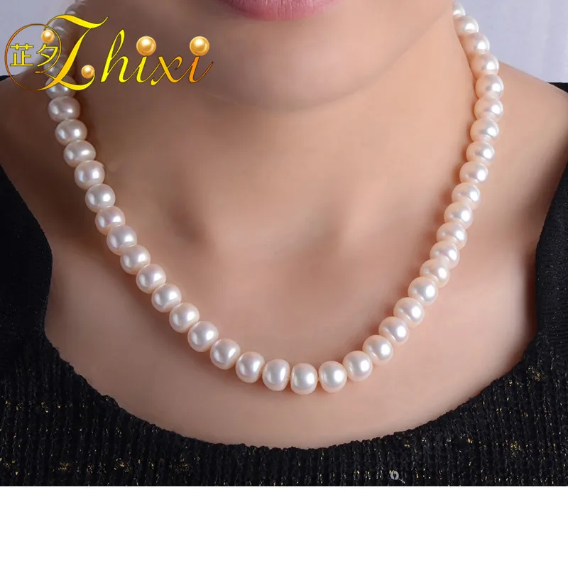 Женское жемчужное ожерелье ZHIXI Классический белый натуральный камень | Украшения