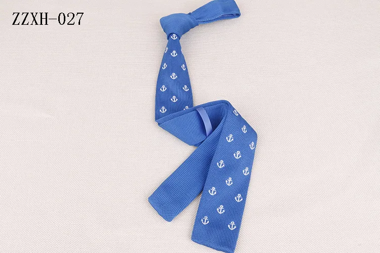 Популярная вязаная вышитый узкий галстук Skinnynecktie 5 см с плоской головкой якорь галстук с изображением звезд Мужские аксессуары галстуки Свадебная вечеринка банкет