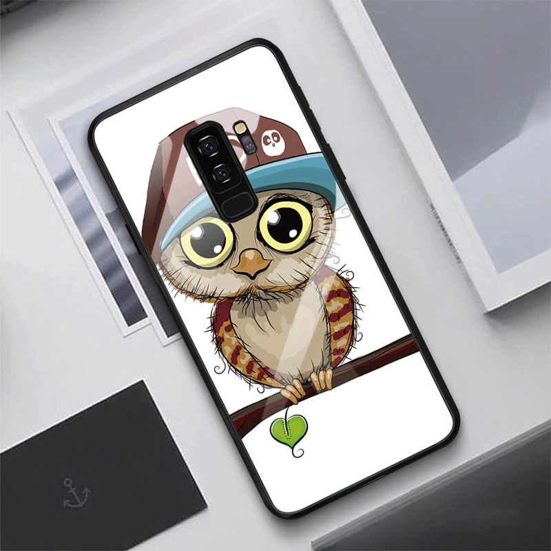 Чехол для телефона для samsung Galaxy S9 S8 Plus Note 8 9 10 Pro Глянцевая Мультфильм Стекло Крышка для samsung A7 S10 S10e A50 A30 A70 A20