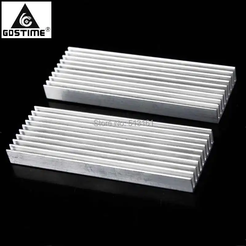 2 шт., алюминиевый радиатор Gdstime 100x35x10 мм