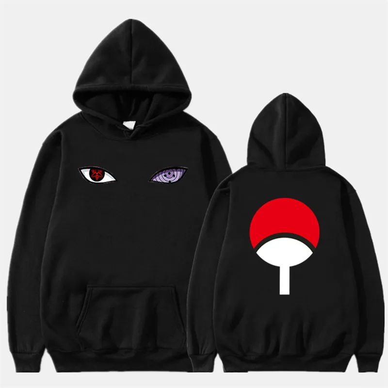 

2021 Japanese Style Anime Hoodies Uchiha Uzumaki Hatake Eyes Printed Skateboard Sweatshirt Men/Women Pullover Hip Hop Streetwear